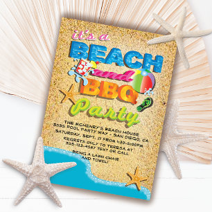 Beach- och BBQ-partsinbjudningar Inbjudningar