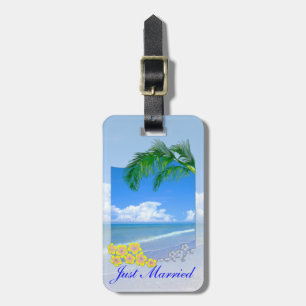 Beach och Blå himmel Bröllop Ny gifta Bagagebricka