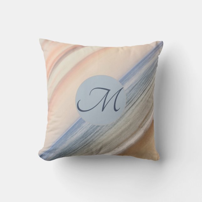 Beach och Dunes Monogram Dekorativ kudde (Framsida)