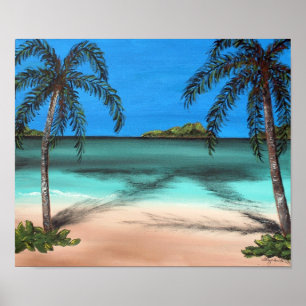Beach och Handflatan Poster