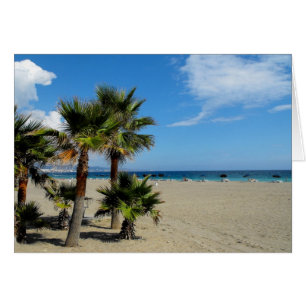 Beach och handflatan vid Puerto Banus Hälsningskort