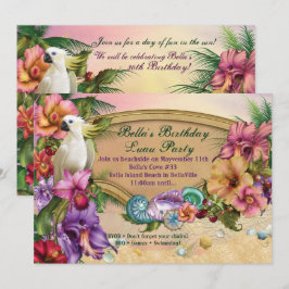 Beach- och Luau-partiets inbjudningar