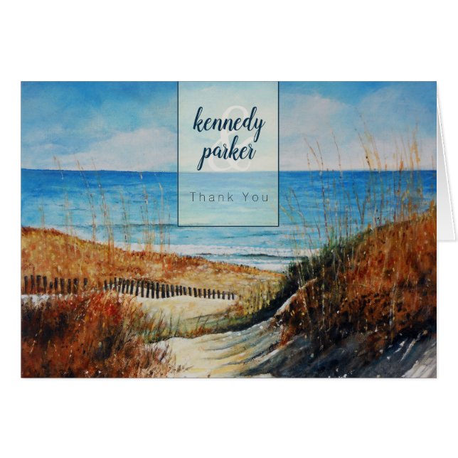 Beach och Sand Dunes Bröllop | TACK OBS Kort (Framsidan Horizontal)