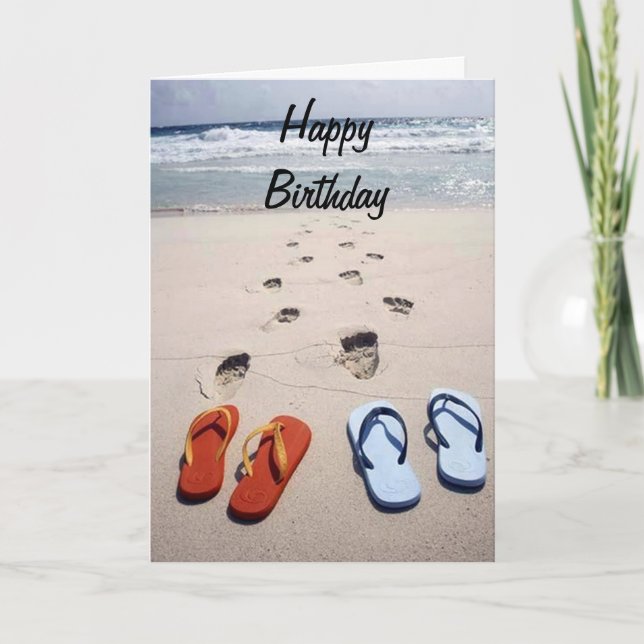 **BEACH ÖNSKEMÅL** OCH ALLT NI ÖNSKAR PÅ BIRTHDAY! KORT (Framsida)