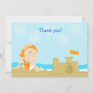 Beach Orange Neutralt Baby Flat Card Tackkort Anteckningskort