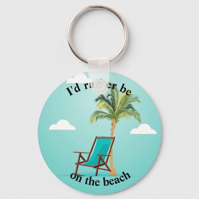 Beach Ordförande Handflatan Träd Nyckelring (Framsida)