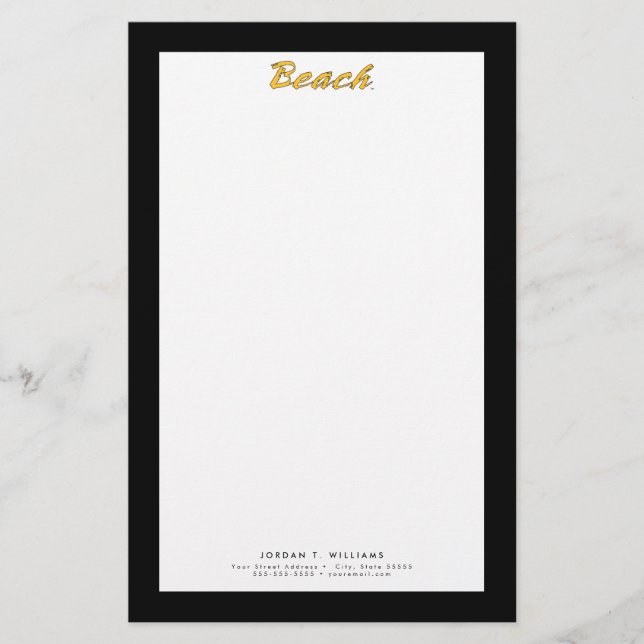 Beach-ordmärke Brevpapper (Framsida)