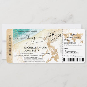 Beach-OSA för boarding Pass World Map Filippinerna Inbjudningar