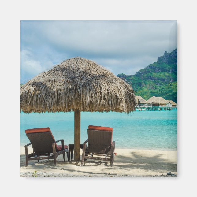 Beach på Bora Bora Magnet (Framsidan)