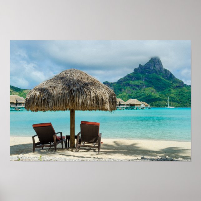 Beach på Bora Bora poster (Framsidan)