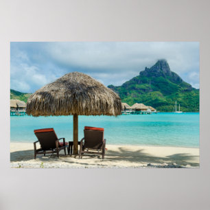 Beach på Bora Bora poster