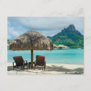 Beach på Bora Bora-vykort Vykort