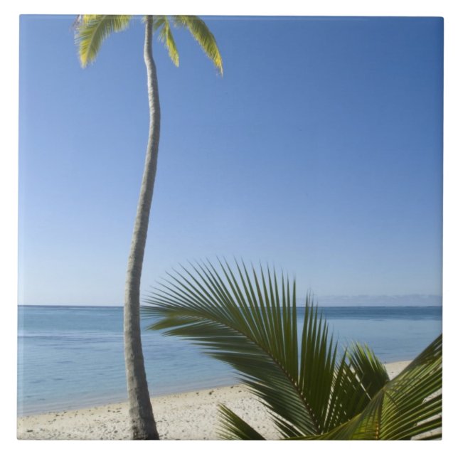 Beach på fastlandet Aitutaki, Cooköarna Kakelplatta (Framsidan)