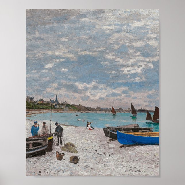 Beach på Sainte-Adresse av Claude Monet Poster (Framsidan)