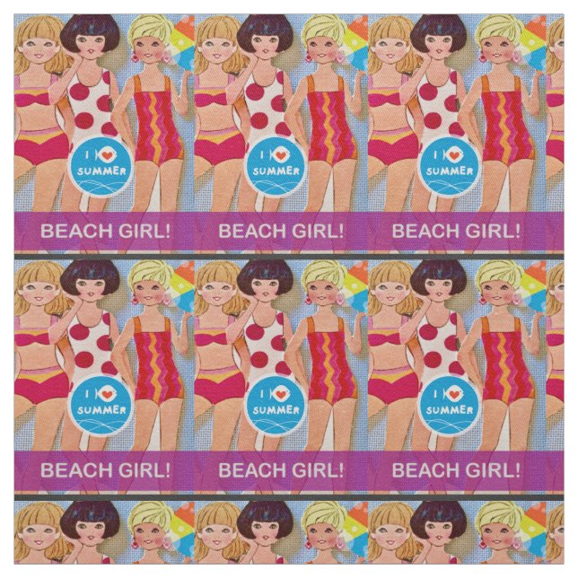 Beach Papper Doll Fabric Tyg (Provkarta)