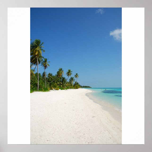 Beach-paradis med handflatan träd poster (Framsidan)
