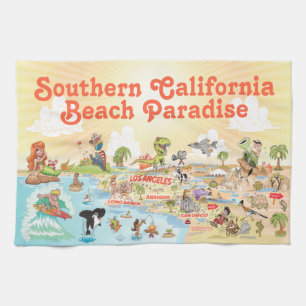 Beach Paradise California Kitchen Towel Kökshandduk