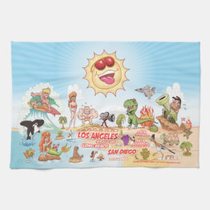 Beach Paradise California Kitchen Towel Kökshandduk
