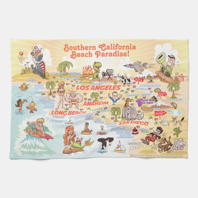Beach Paradise California Kitchen Towel Kökshandduk (Horisontell)