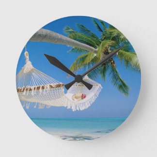 Beach Paradise Vacation Hammock Rund Klocka