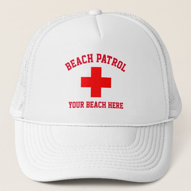 Beach Parol Lifeguard Personalize Truckerkeps (Framsida)