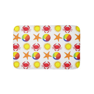 Beach Party Beachball Sol Crab Starfish Seashore Badrumsmatta