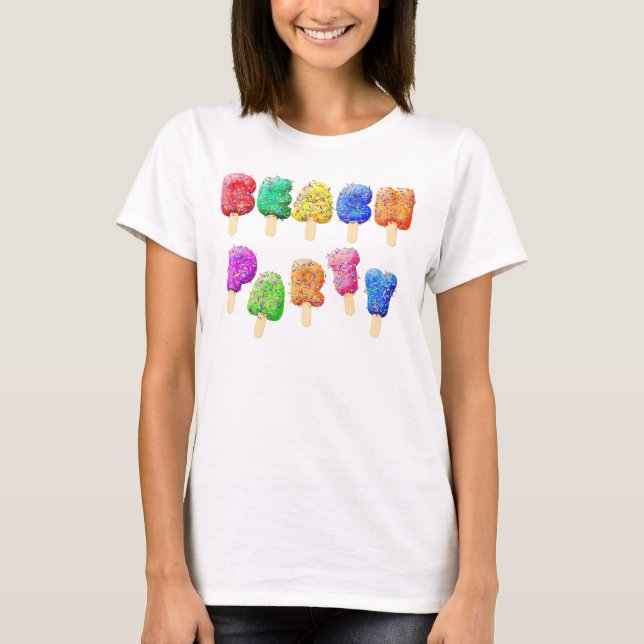 Beach Party Confetti Ice Cream Trets T Shirt (Framsida)