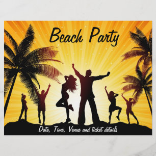 Beach party flygare reklamblad