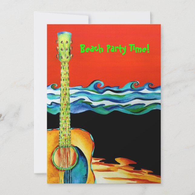 Beach Party-inbjudan Inbjudningar (Framsida)