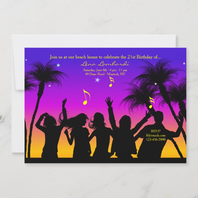Beach Party-inbjudan Inbjudningar (Framsida)