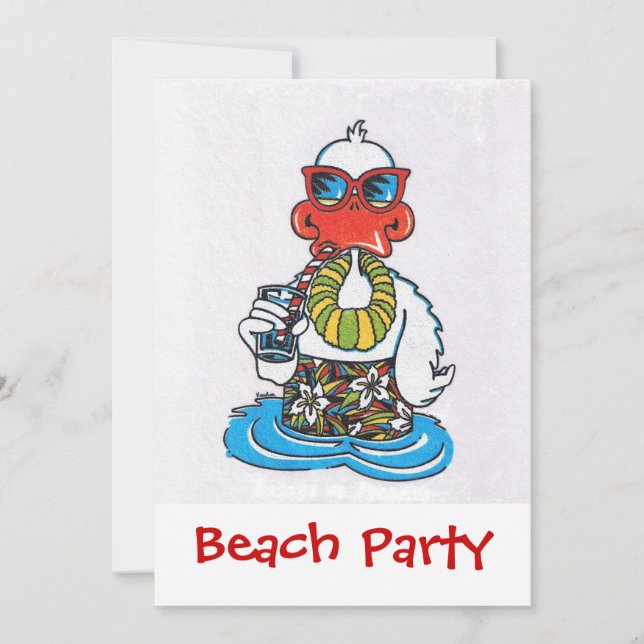 Beach Party Inbjudningar (Framsida)