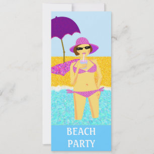 Beach party inbjudningar