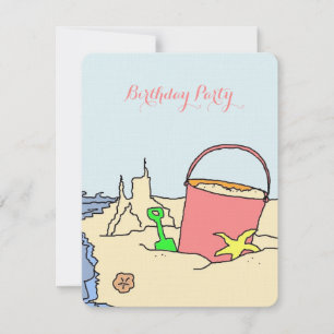 Beach Party Leksak Födelsedagsfest inbjudan