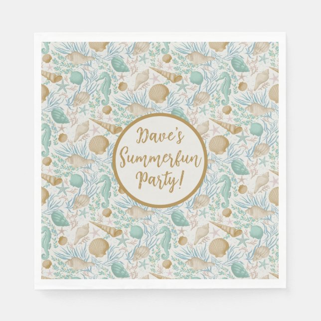 Beach Party Papper Napkins, Standard Luncheon Pappersservett (Framsidan)