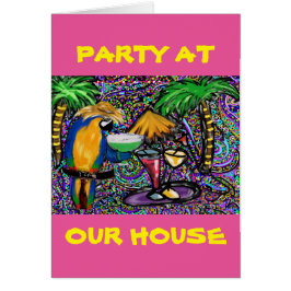Beach Party Parrot Hälsningskort