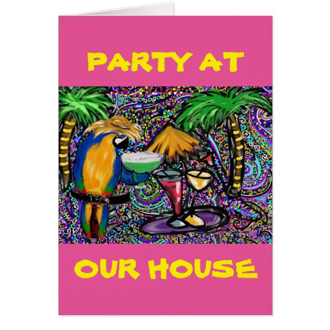 Beach Party Parrot Hälsningskort (Framsidan)