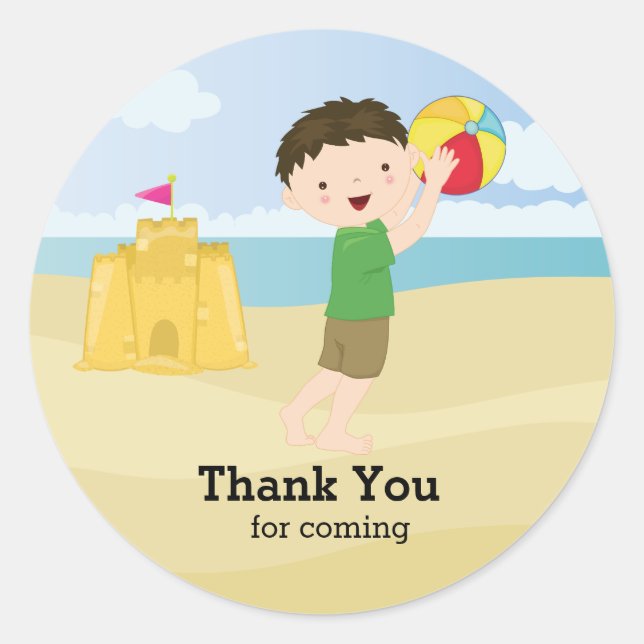 Beach Party Runt Klistermärke (Framsida)