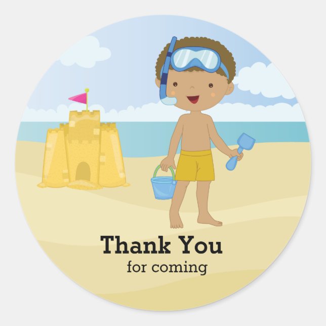 Beach Party Runt Klistermärke (Framsida)