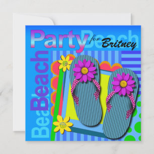Beach Party - SommarRoligt Flinflip flops Inbjudningar
