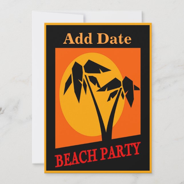 Beach Party-tecken Inbjudningar (Framsida)