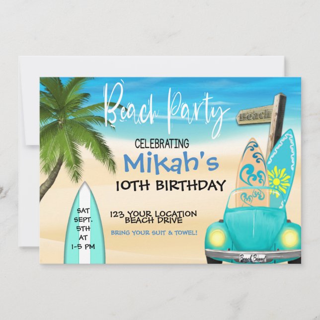 BEACH PARTY, TONÅRING BIRTHDAY, SIMMA PARTY (Framsida)