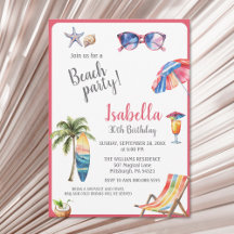 Beach Party Tropical Sommarinbjudan