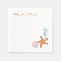 Beach Pastel Teckning Cocktail napkins