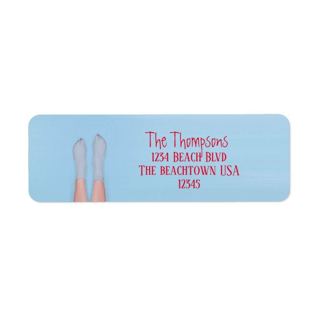Beach Personlig Mailing Cute Simple Sjö Ocean Returadress Etikett (Framsidan)