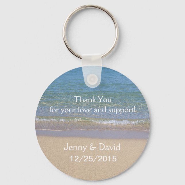 Beach Personlig Nyckelring Wedding Favor (Framsida)