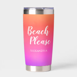 Beach Personlig Rosa Orange Ombre