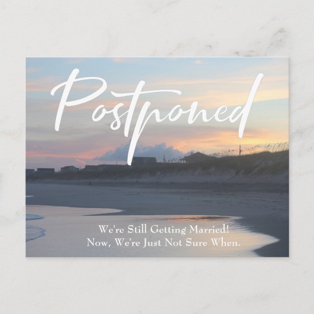 Beach Photo Avslappnad uppskjuten Bröllop Vykort (Framsida)