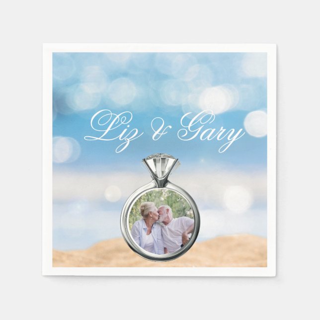 Beach Photo Destination Wedding Pappersservett (Framsidan)