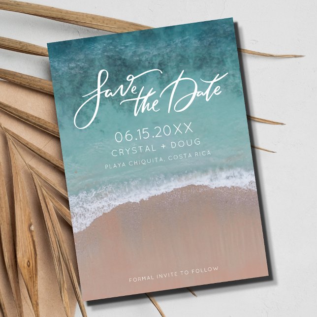 Beach Photo Destination Wedding Spara datum Datumet (Beach Photo Destination Wedding Save the Date)