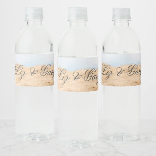 Beach Photo Destination Wedding Vattenflaskor Etikett